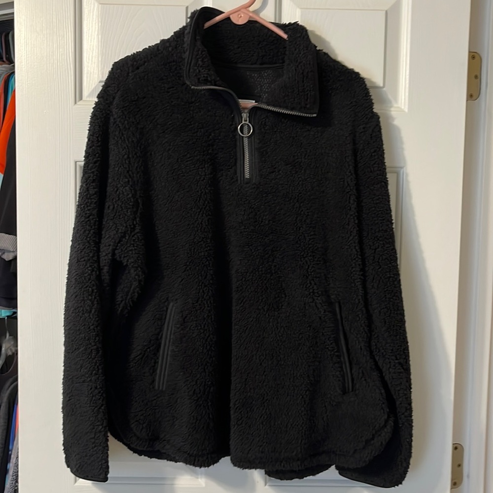 Cozy Sherpa half zip top
